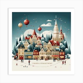 Christmas Village 2 Art Print