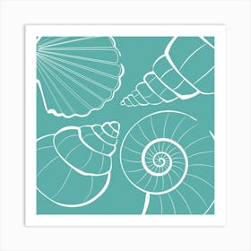 Green Shells Art Print