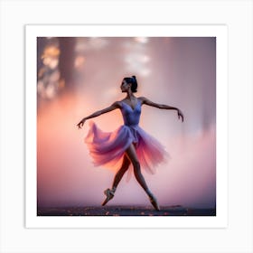 Ballerina In The Fog Art Print