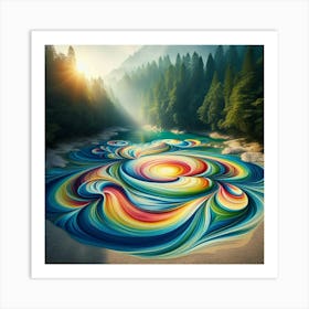 Abstract river Art Print