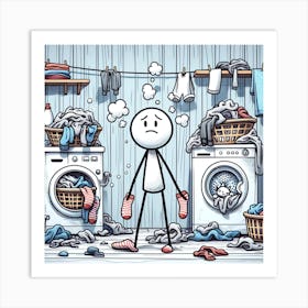 Man In A Laundry Room Art Print