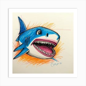 Shark Drawing 9 Art Print