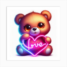 Teddy Bear Love Art Print