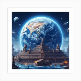 Planet Earth In Space Art Print