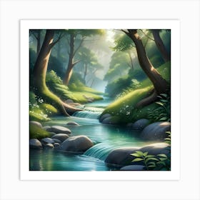 River In The Forest Art Print