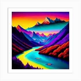 Rainbow In The Mountains 1 Art Print