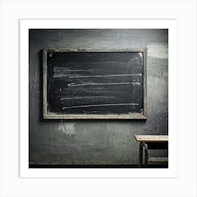 Abstract Communication Concept Showcasing An Empty Chalkboard Macro Shot Of Surface Textures Emphas (2) Art Print