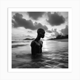 Man In The Water 1 Art Print