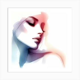 Watercolor Portrait Of A Woman Art Print