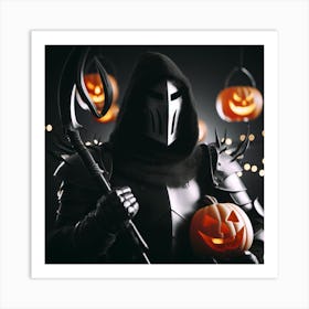 Halloween black knight Art Print