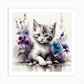 Kitten With Blue Eyes Art Print