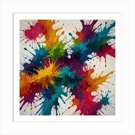 Colorful Paint Splatters 3 Art Print