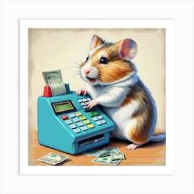 Hamster At The Cash Register 1 Art Print