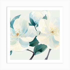 White Blossoms 1 Art Print