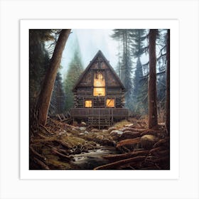 Cabin In The Woods Art Print