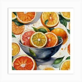 Oranges In A Bowl 1 Art Print