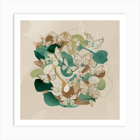 Butterflies In A Circle Art Print