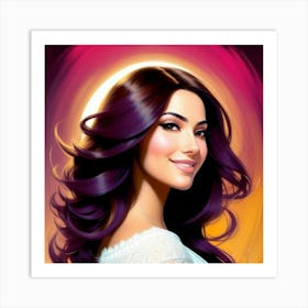 Beautiful Woman With Purple Hair Art Print