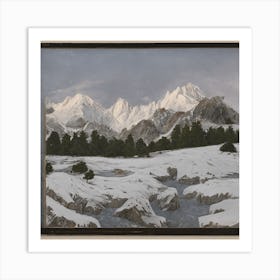 'Snowy Mountains' Art Print