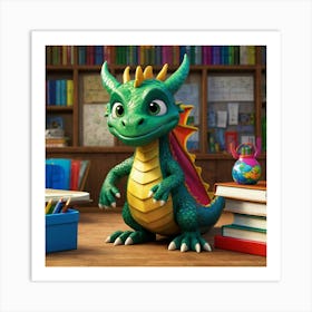 Dragon In School Art Print