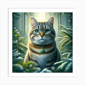 Cat In The Forest Art Print