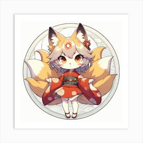 Kitsune Joy 8 Art Print