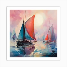 Tapestry of Tranquility: Sailing with Aronson Art Print