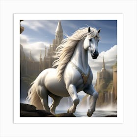 Powerful stallion Art Print