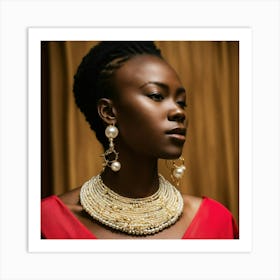 Single Beautiful African Pearly Necklace On Displa (3) Art Print