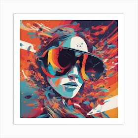 New Poster For Ray Ban Speed, In The Style Of Psychedelic Figuration, Eiko Ojala, Ian Davenport, Sci (7) Art Print