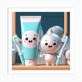 Toothpaste Pals Art Print