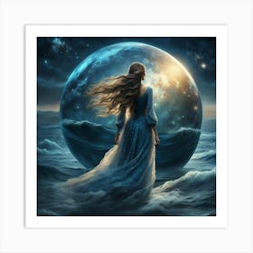 Woman at Night Art Print