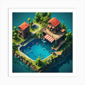 Isometric Illustration Art Print