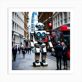 Robot In London 10 Art Print