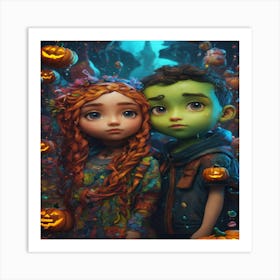 Halloween Pumpkins Art Print