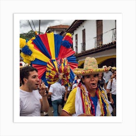 Carnival In Colombia Art Print