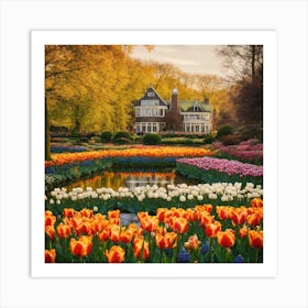 Tulips In The Garden 11 Art Print