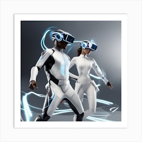 Two People In Virtual Reality 2 Art Print