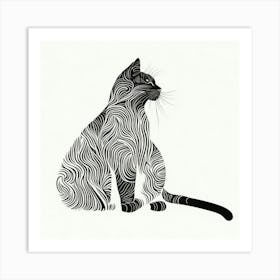 Cat In Black And White Art Print