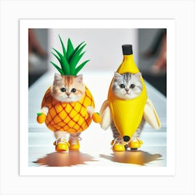 Banana Kittens Art Print