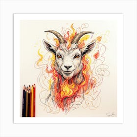 Goat Of Fire 29 Art Print