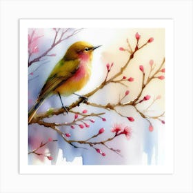 Watercolor Of A Bird Art Print