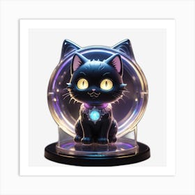 Black Cat In A Glass Art Print