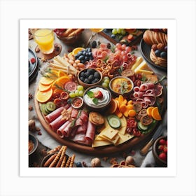 Charcuterie Board Plating For A Festive Brunch Art Print