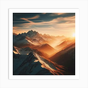 Sunrise In The Mountains 1 Art Print