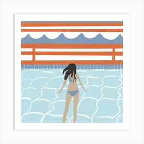 Summertime Swimming Pool Art Print 5 Art Print