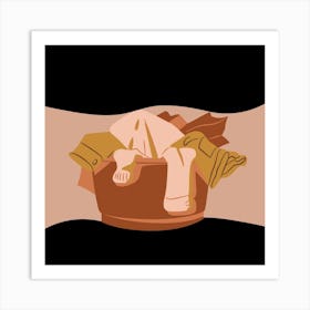 Dirty Clothes In A Bucket Art Print