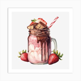 Strawberry Milkshake 3 Art Print