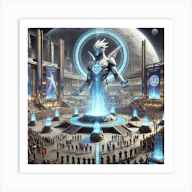 A Futuristic Science Fiction Depiction Of A Gather Art Print