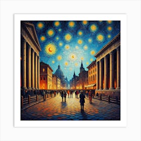 Starry Night In Rome 1 Art Print